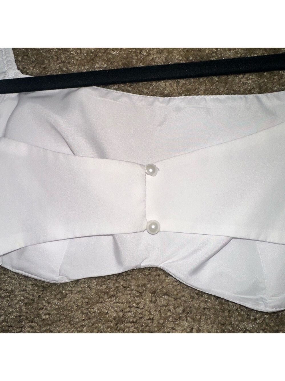 White Long Sleeve Crop Top Small - Picture 4 of 6